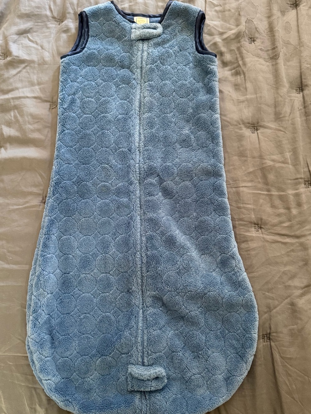 Swaddle Designs Light Blue Plush ZzzipMe Baby Sleep Sack 6-12 months